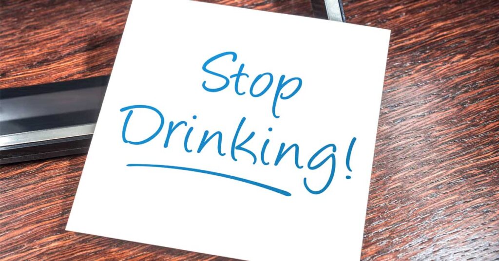 Stop drinking written on paper | Moving Minds Hypnotherapy